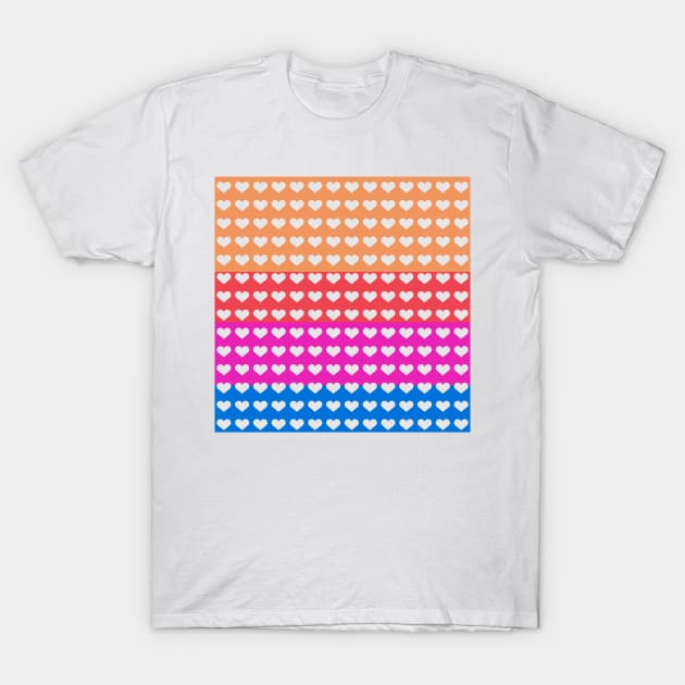 Colorful Heart Pattern T-Shirt by Kelly Louise Art